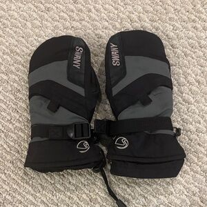 Swany Black and Gray Mittens youth 6-7